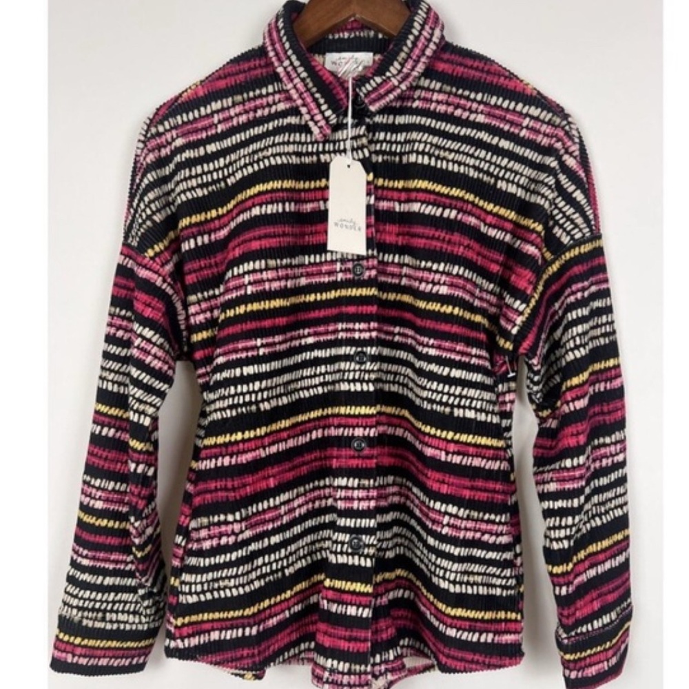 Emily Wonder NWT Small Multicolor Striped Button-Up NWT